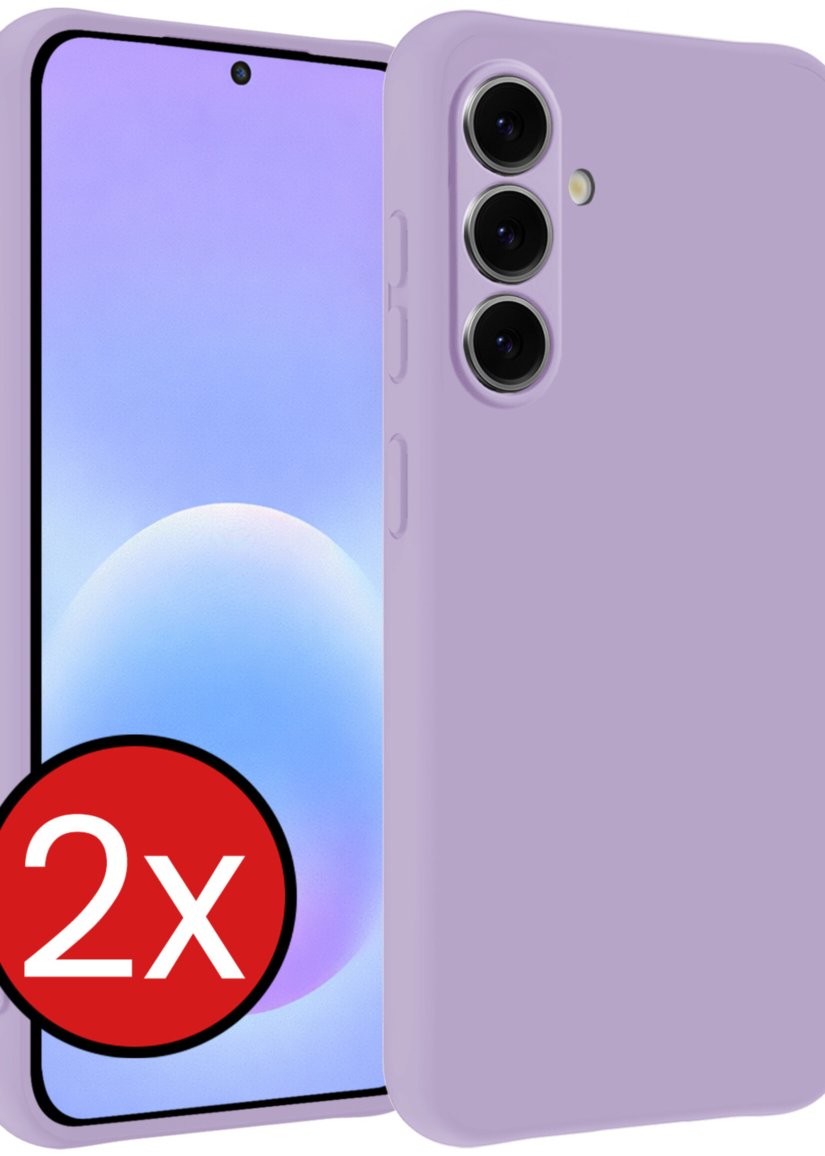 BTH BTH Samsung Galaxy A57 Hoesje Siliconen - Lila - 2 PACK