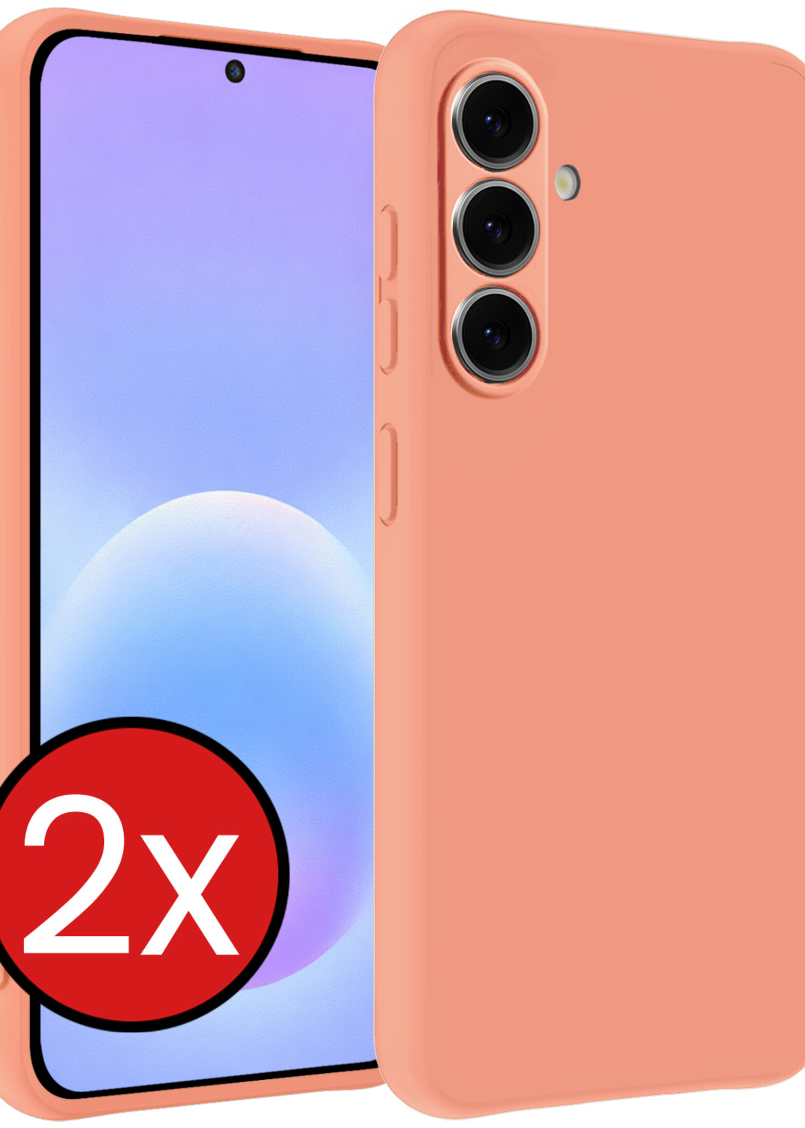 BTH BTH Samsung Galaxy A57 Hoesje Siliconen - Perzik - 2 PACK