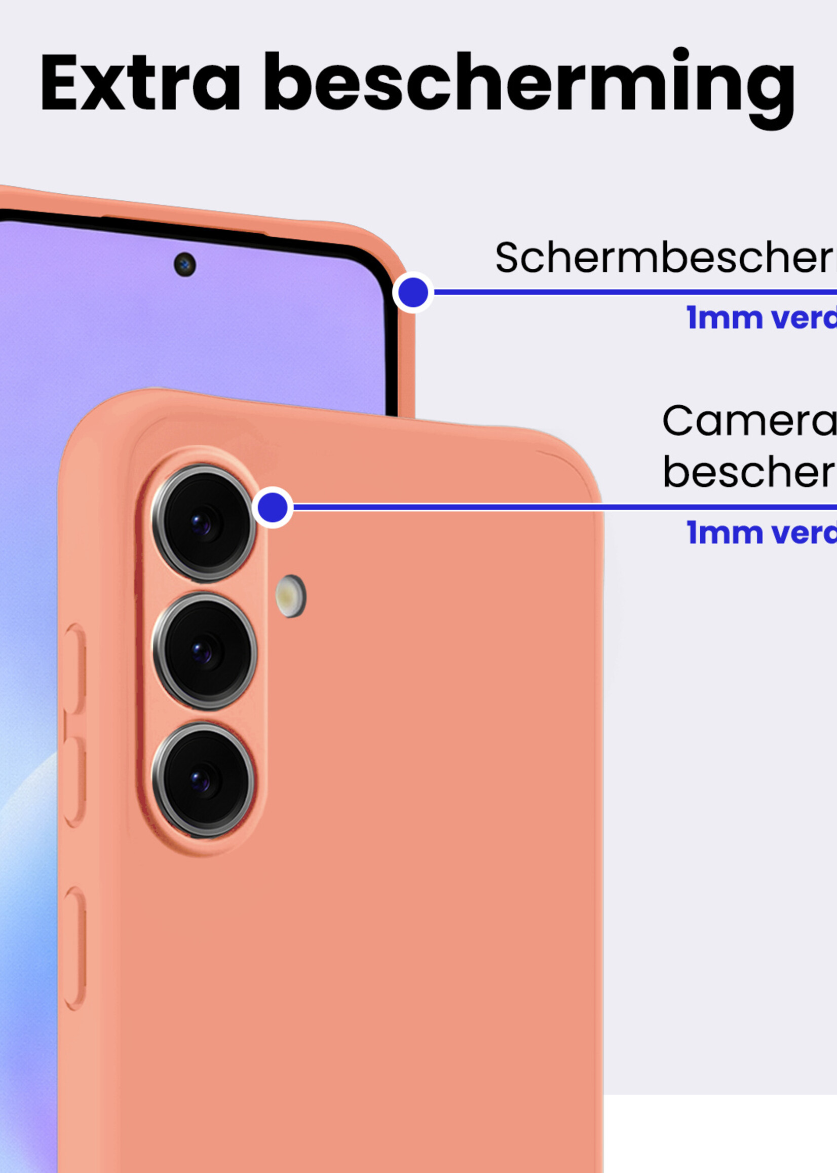 BTH BTH Samsung Galaxy A57 Hoesje Siliconen - Perzik - 2 PACK