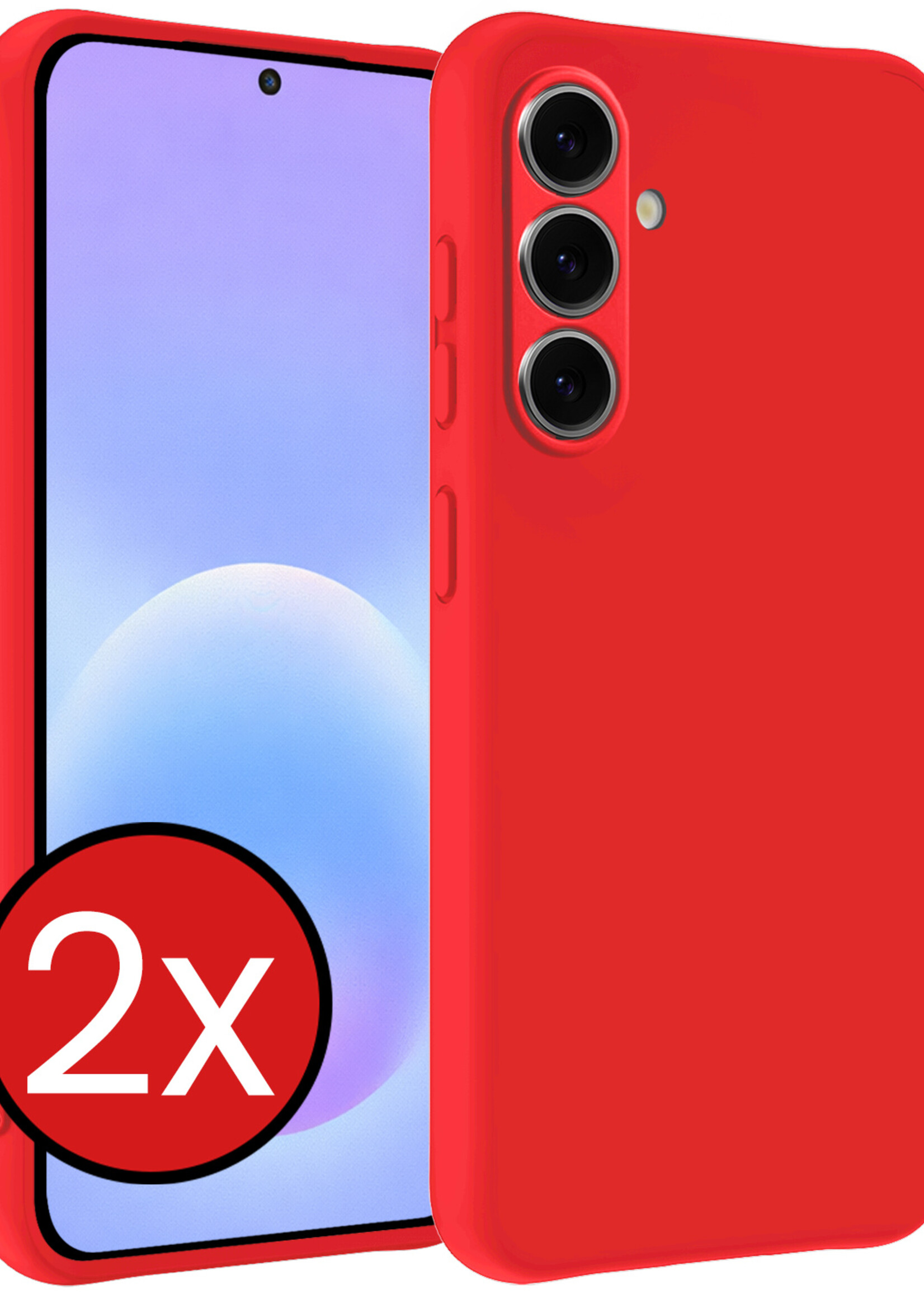 BTH BTH Samsung Galaxy A57 Hoesje Siliconen - Rood - 2 PACK