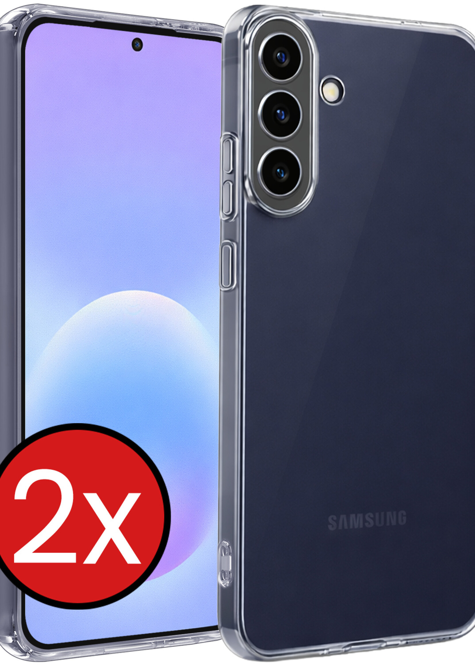 BTH BTH Samsung Galaxy A57 Hoesje Siliconen - Transparant - 2 PACK