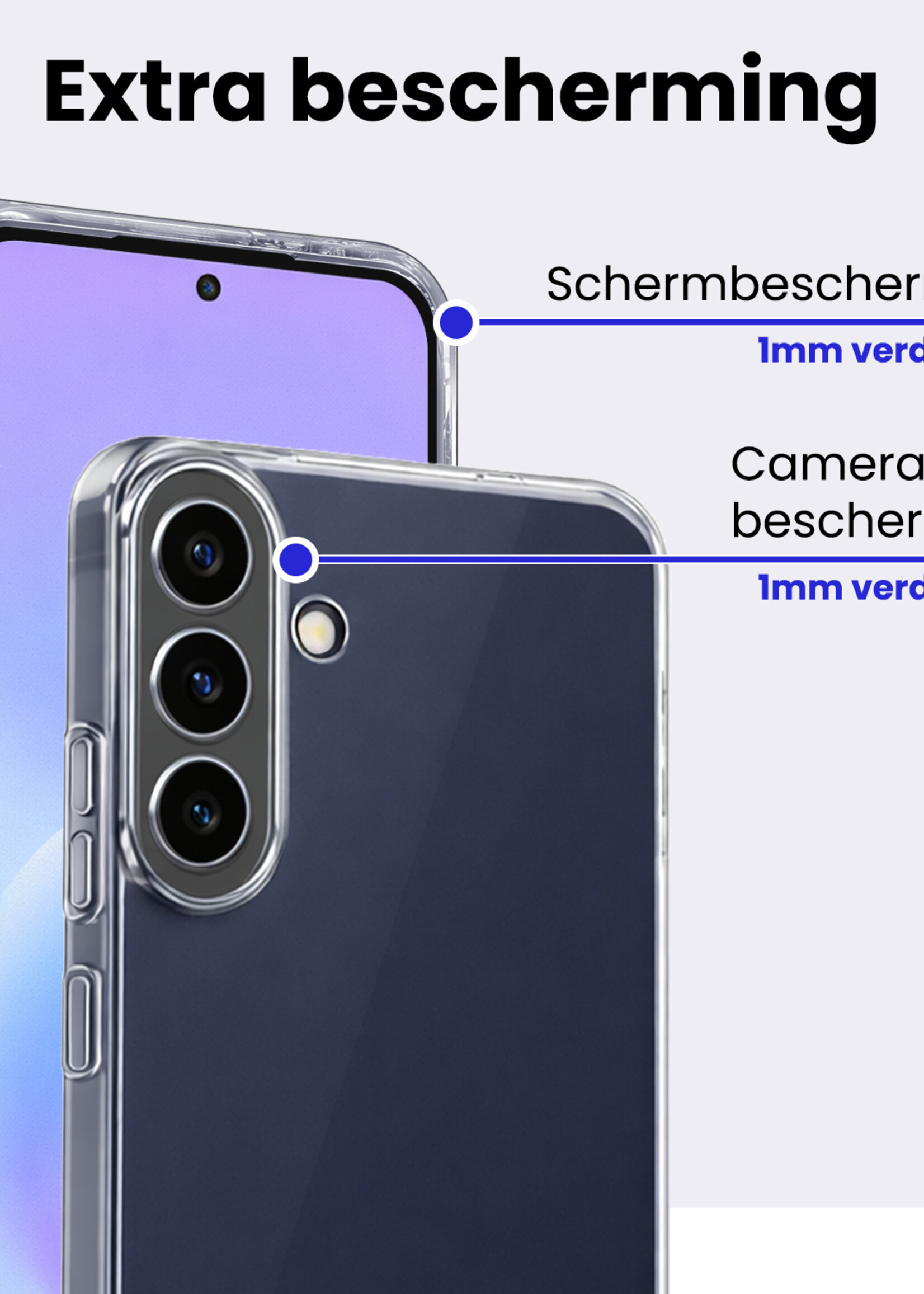 BTH BTH Samsung Galaxy A57 Hoesje Siliconen - Transparant - 2 PACK