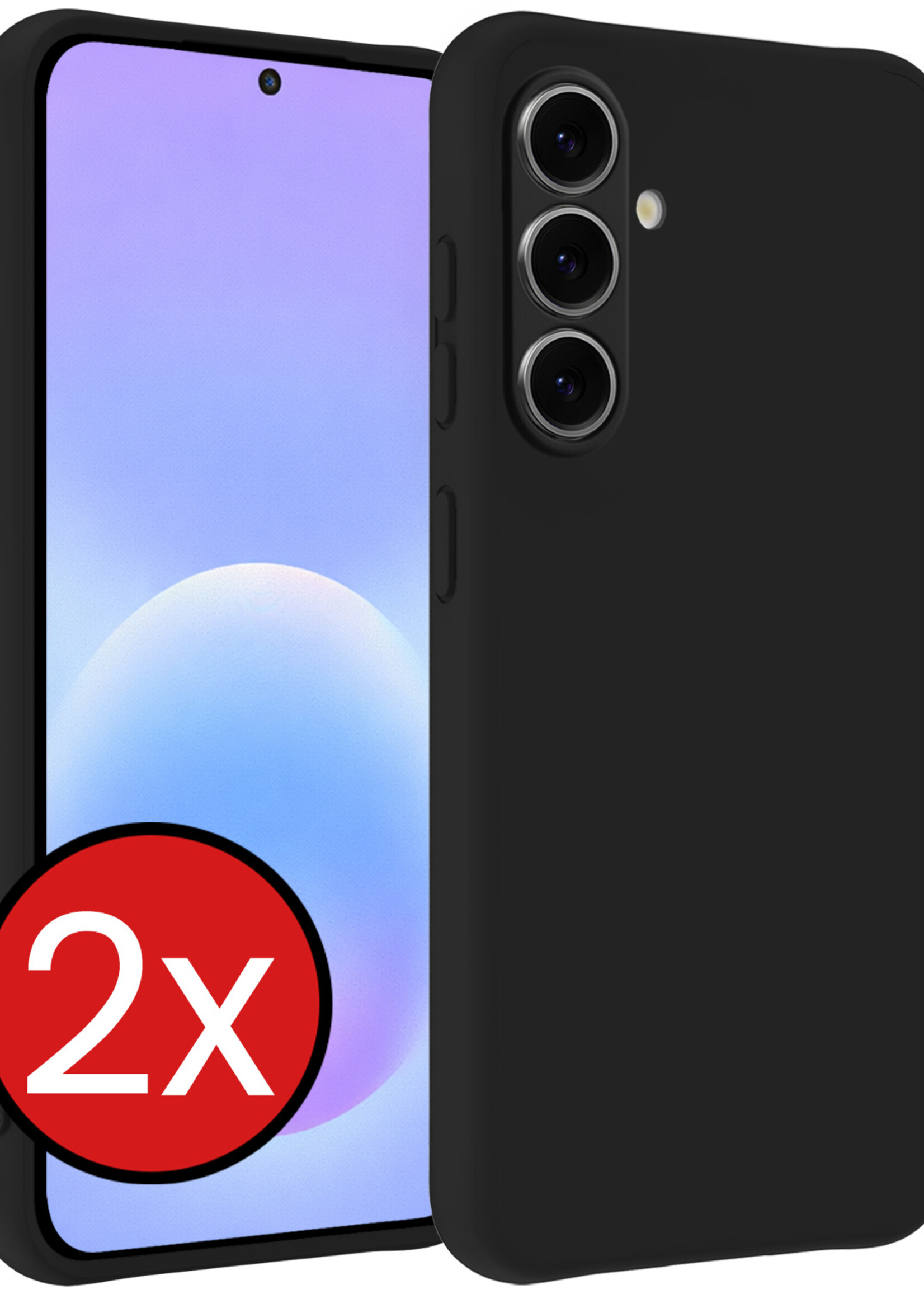 BTH BTH Samsung Galaxy A57 Hoesje Siliconen - Zwart - 2 PACK