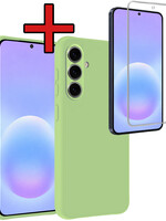 BTH BTH Samsung Galaxy A57 Hoesje Siliconen Met Screenprotector - Groen