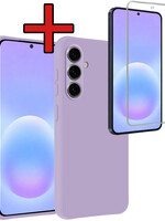 BTH BTH Samsung Galaxy A57 Hoesje Siliconen Met Screenprotector - Lila