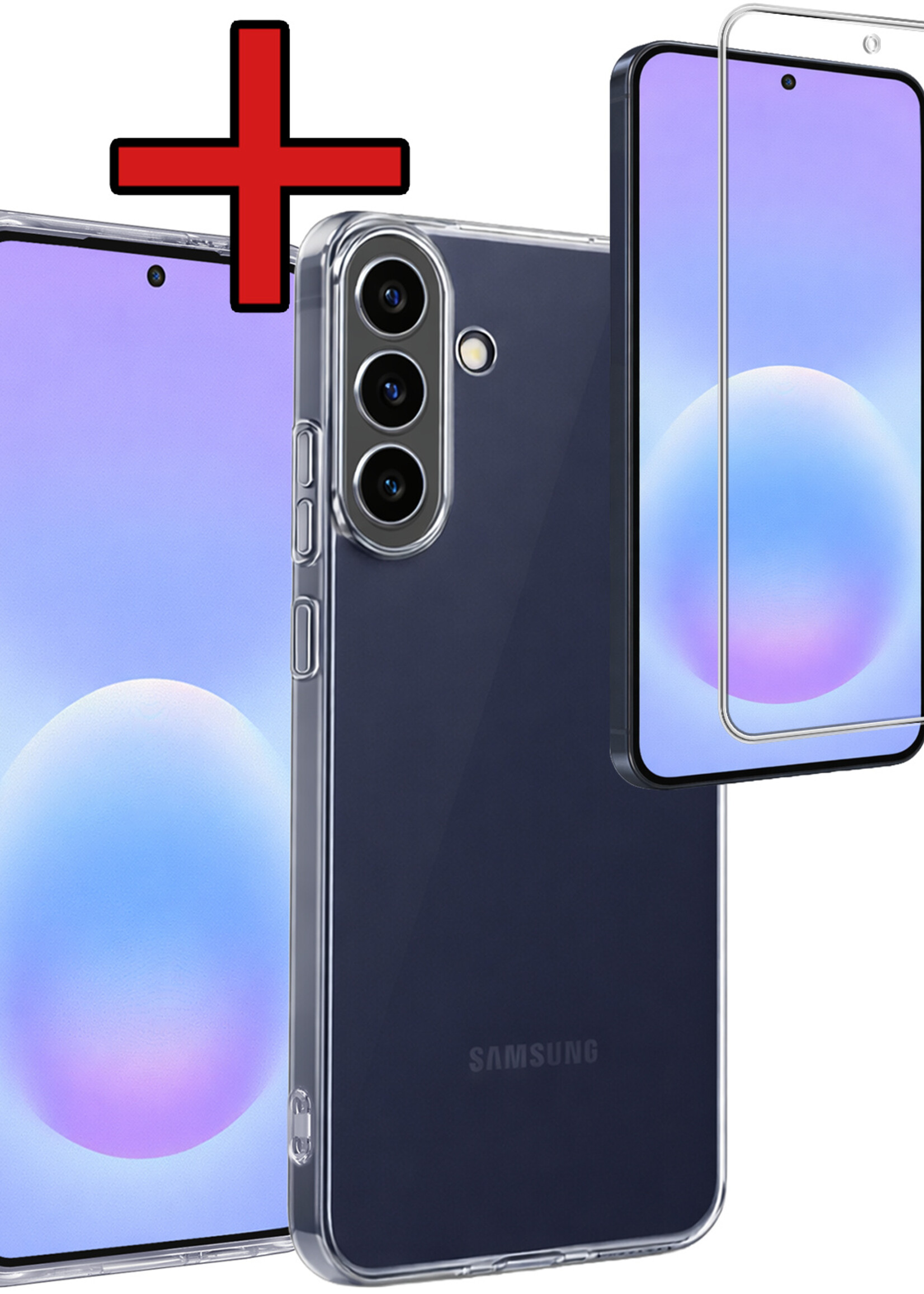 BTH BTH Samsung Galaxy A57 Hoesje Siliconen Met Screenprotector - Transparant