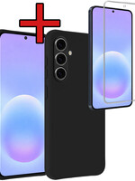 BTH BTH Samsung Galaxy A57 Hoesje Siliconen Met Screenprotector - Zwart