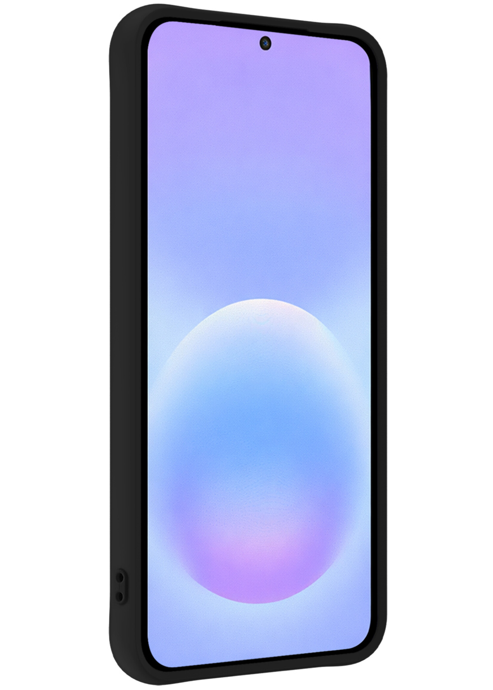 BTH BTH Samsung Galaxy A57 Hoesje Siliconen Met Screenprotector - Zwart