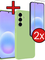 BTH BTH Samsung Galaxy A57 Hoesje Siliconen Met 2x Screenprotector - Groen