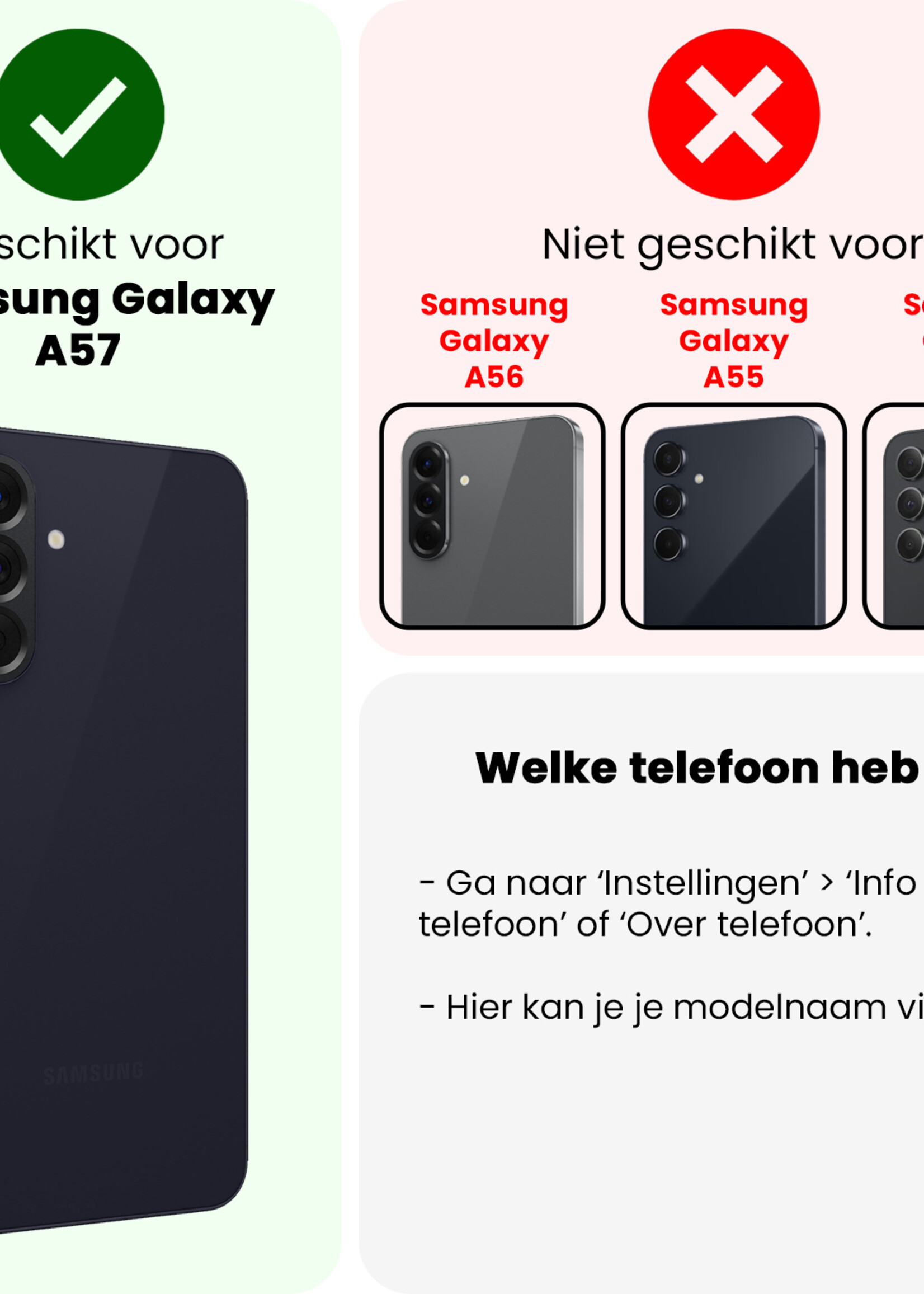 BTH BTH Samsung Galaxy A57 Hoesje Siliconen Met 2x Screenprotector - Lichtblauw