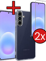 BTH BTH Samsung Galaxy A57 Hoesje Siliconen Met 2x Screenprotector - Transparant