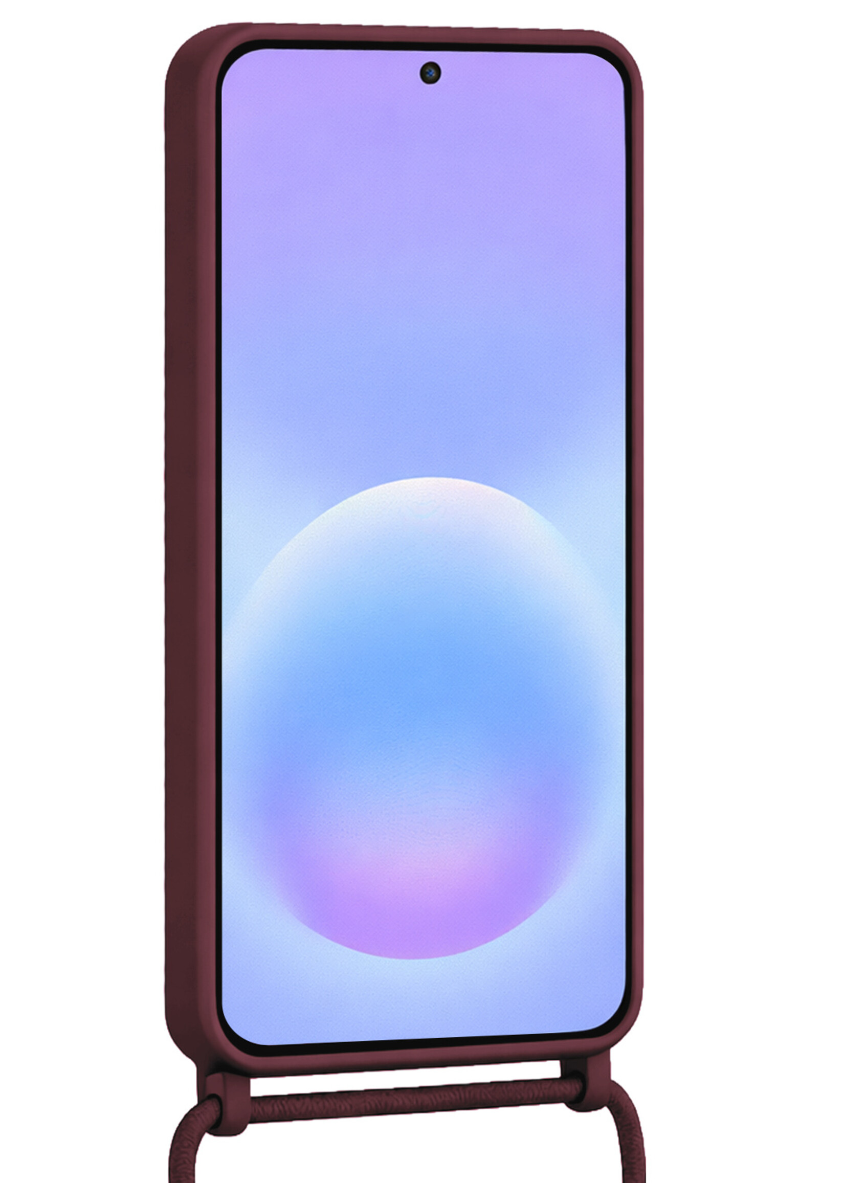 BTH BTH Samsung Galaxy A57 Hoesje Pashouder met Koord - Aubergine - 2 PACK