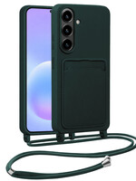 BTH BTH Samsung Galaxy A57 Hoesje Pashouder met Koord - Donkergroen