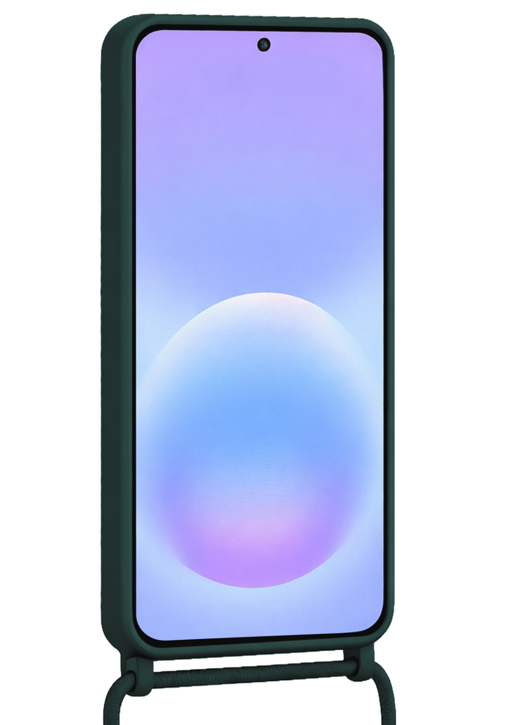 BTH BTH Samsung Galaxy A57 Hoesje Pashouder met Koord - Donkergroen - 2 PACK