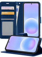 BTH BTH Samsung Galaxy A57 Hoesje Bookcase - Donkerblauw