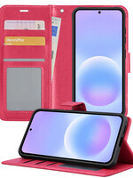 BTH BTH Samsung Galaxy A57 Hoesje Bookcase - Donkerroze