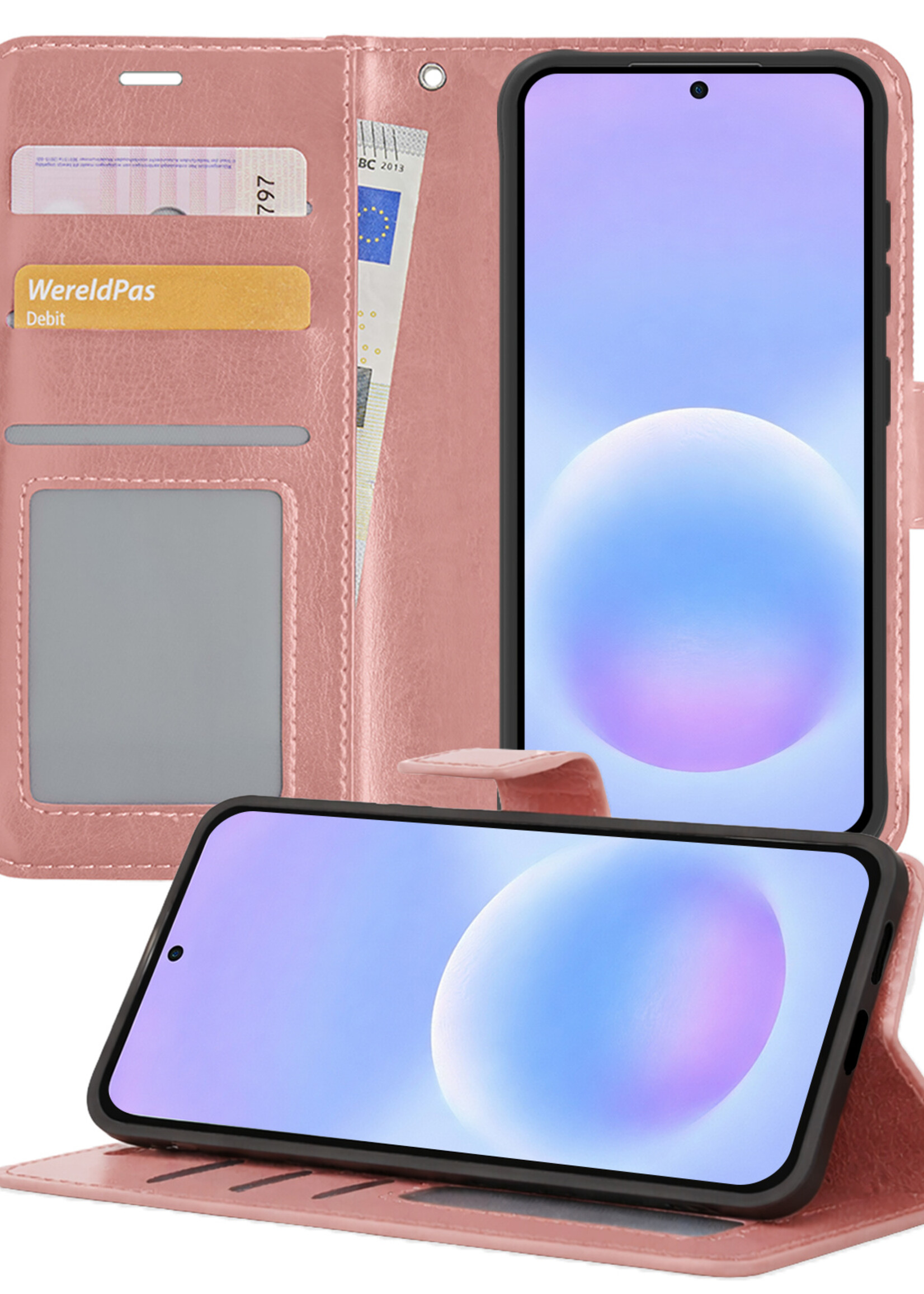 BTH BTH Samsung Galaxy A57 Hoesje Bookcase - Rose Goud