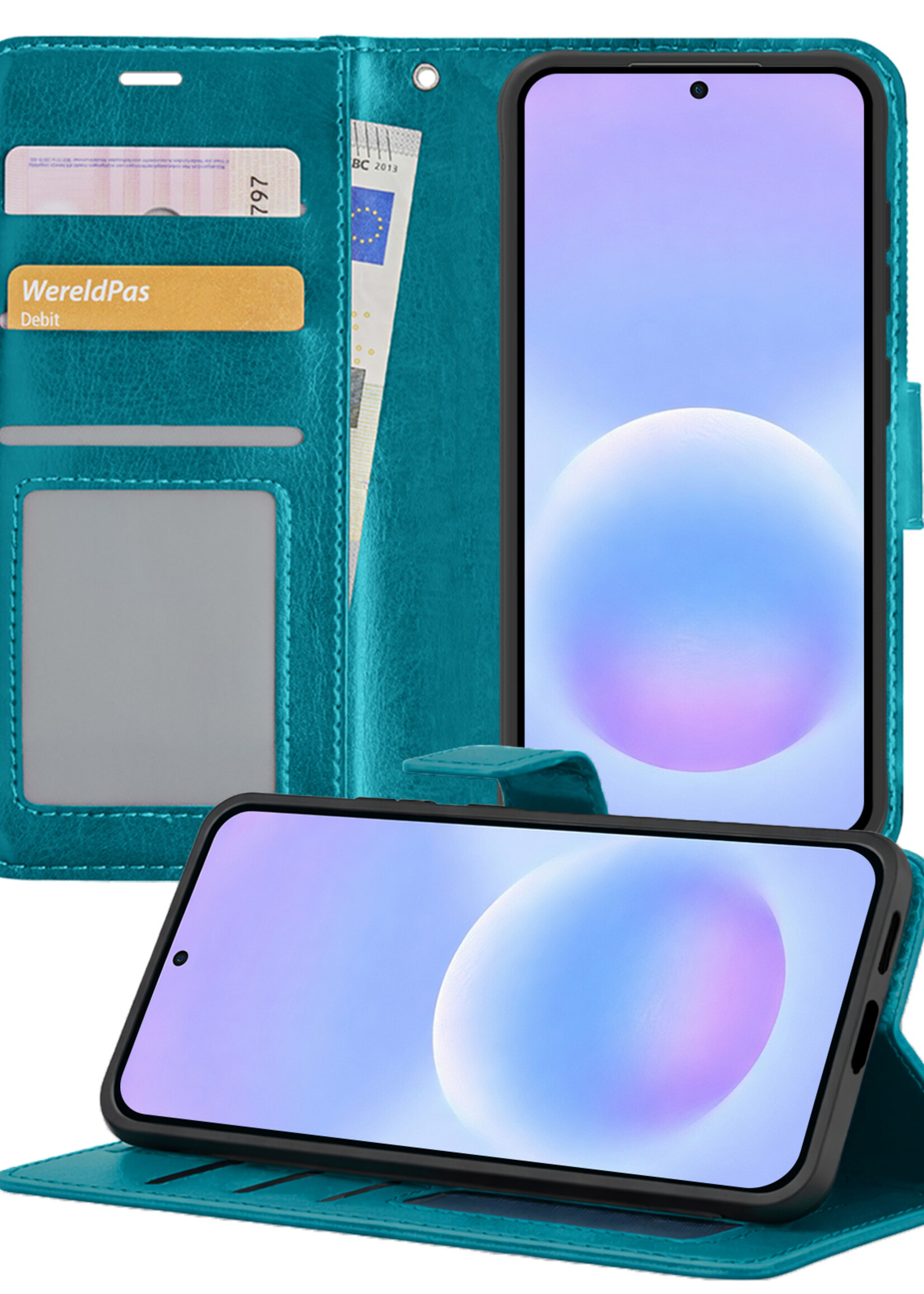 BTH BTH Samsung Galaxy A57 Hoesje Bookcase - Turquoise