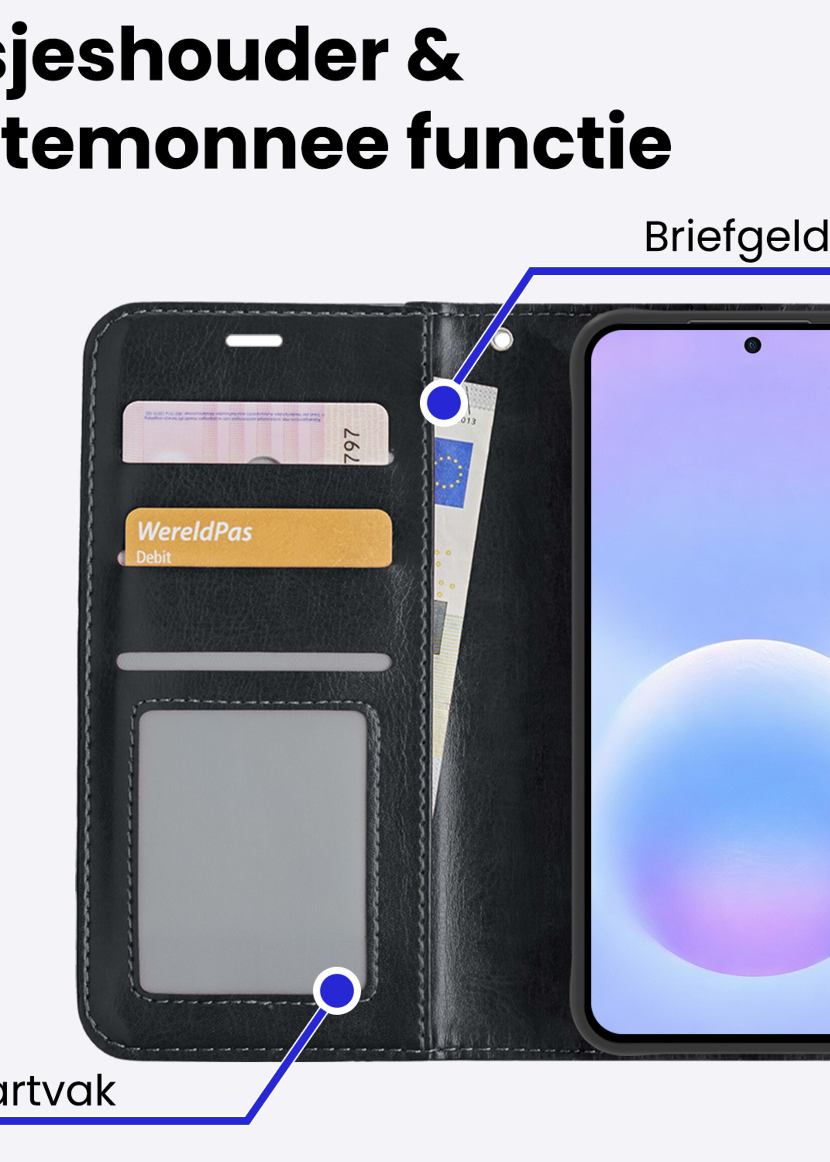 BTH BTH Samsung Galaxy A57 Hoesje Bookcase - Zwart