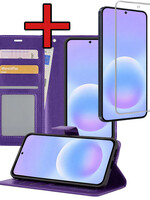 BTH BTH Samsung Galaxy A57 Hoesje Bookcase Met Screenprotector - Paars