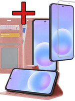 BTH BTH Samsung Galaxy A57 Hoesje Bookcase Met Screenprotector - Rose Goud