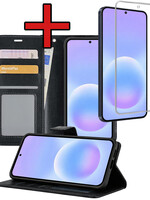 BTH BTH Samsung Galaxy A57 Hoesje Bookcase Met Screenprotector - Zwart