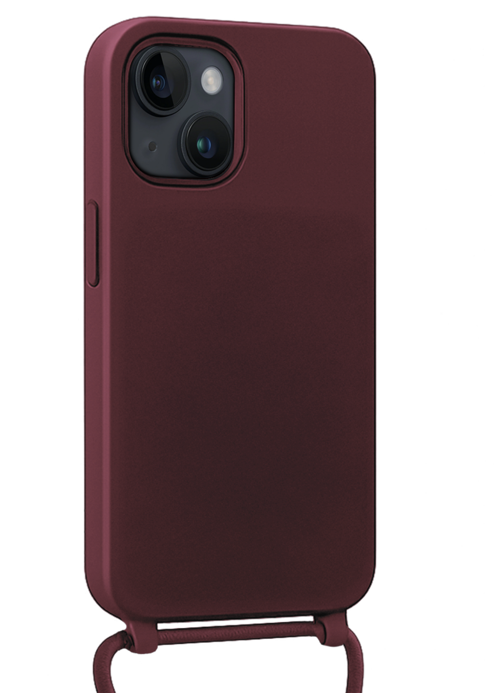 BTH BTH iPhone 13 Mini Hoesje Met Koord - Aubergine