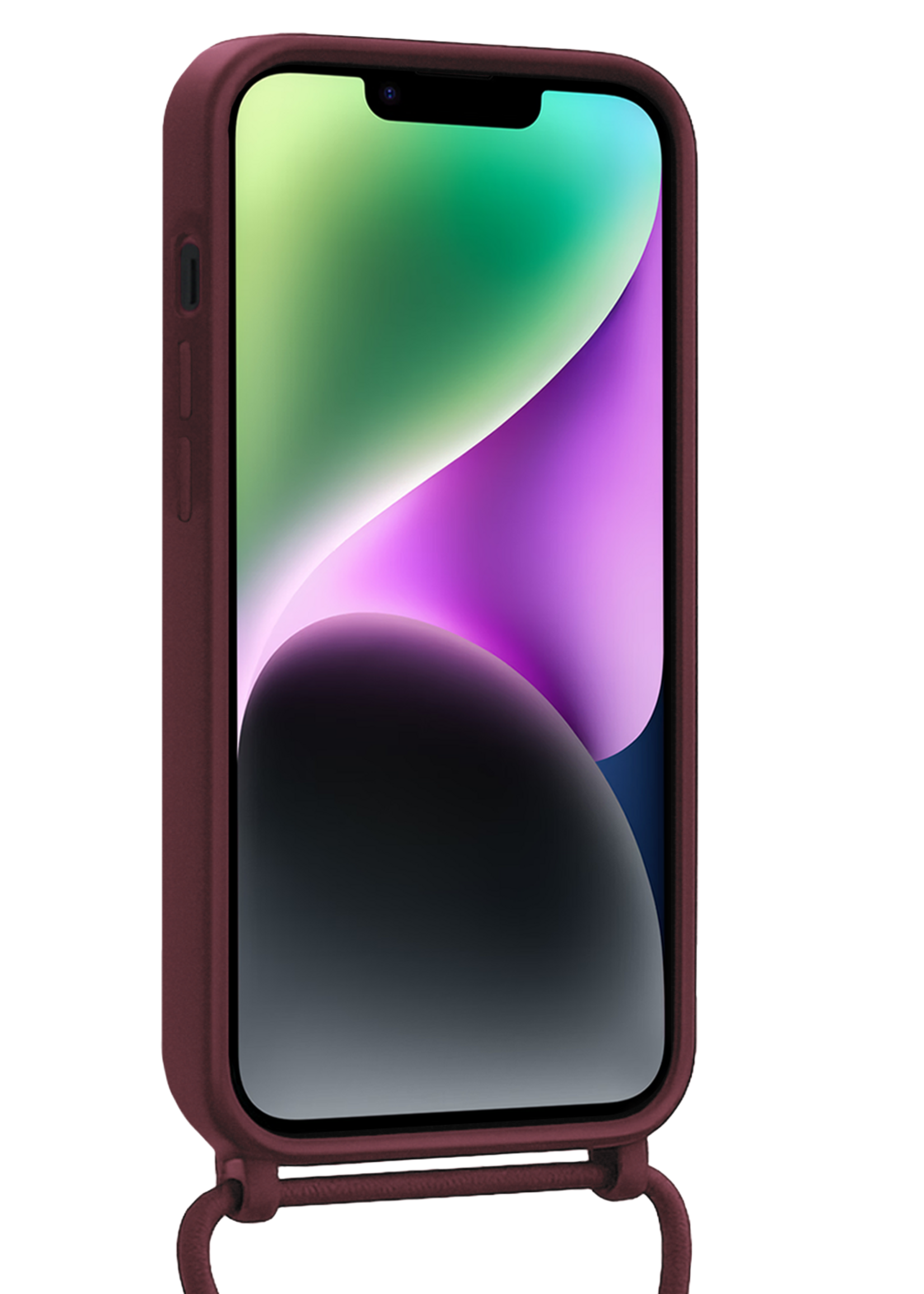 BTH BTH iPhone 13 Mini Hoesje Met Koord - Aubergine - 2 PACK