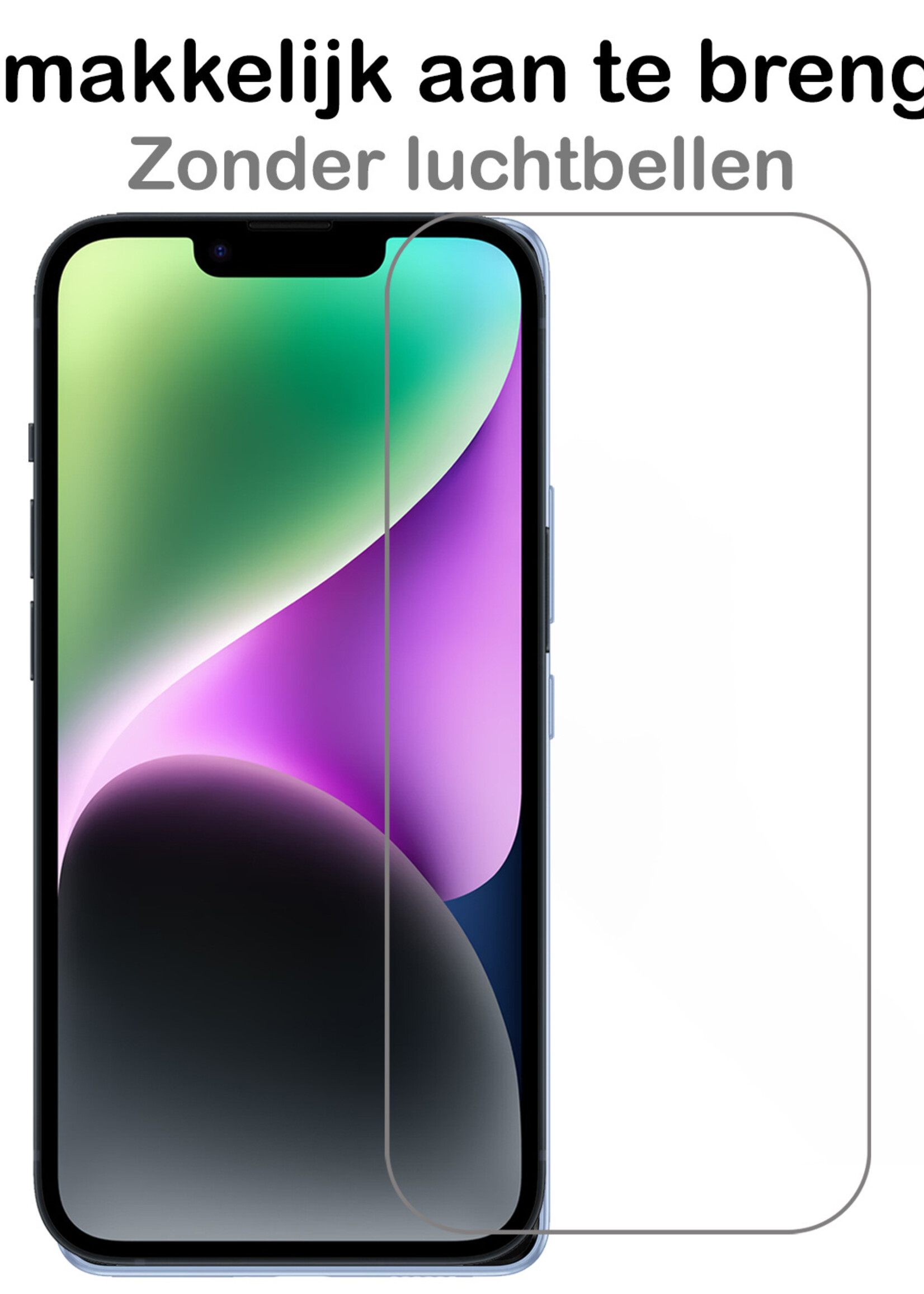 BTH BTH iPhone 13 Mini Hoesje Met Koord Met Screenprotector - Donkergroen