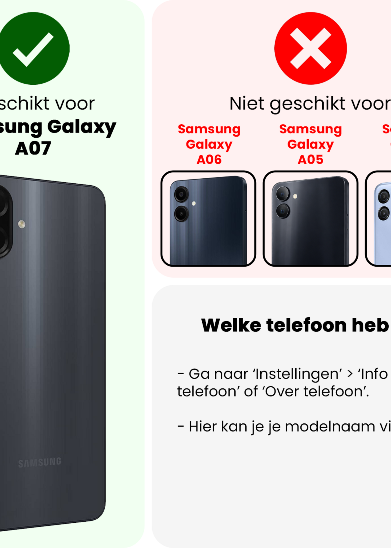 BTH BTH Samsung Galaxy A07 4G Screenprotector Glas - 2 PACK