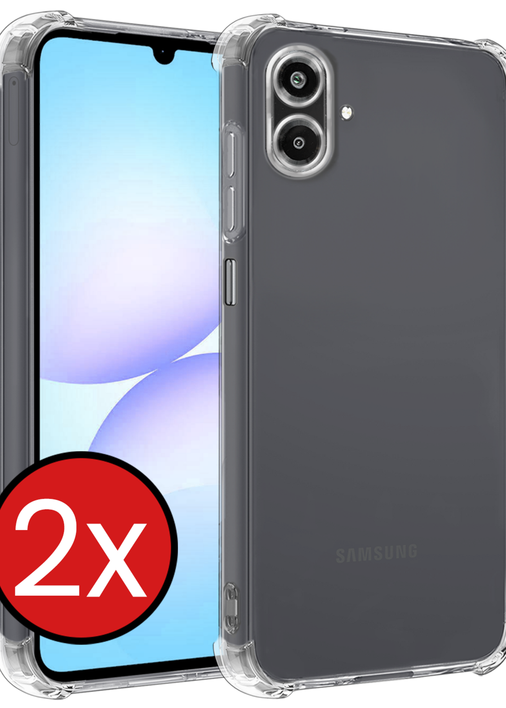 BTH BTH Samsung Galaxy A07 4G Hoesje Shockproof - Transparant - 2 PACK