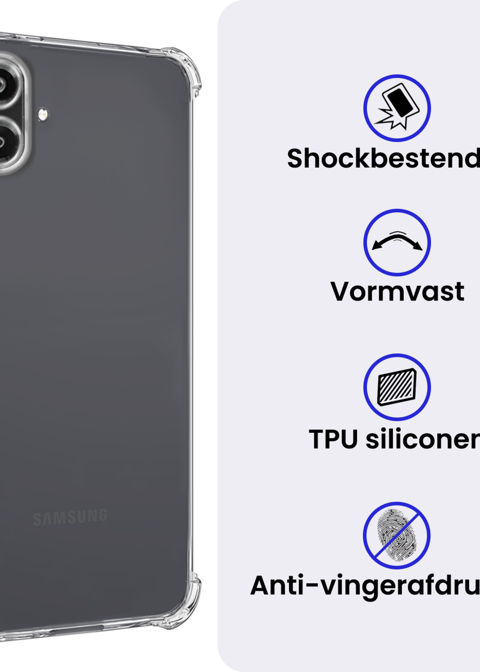 BTH BTH Samsung Galaxy A07 4G Hoesje Shockproof - Transparant - 2 PACK