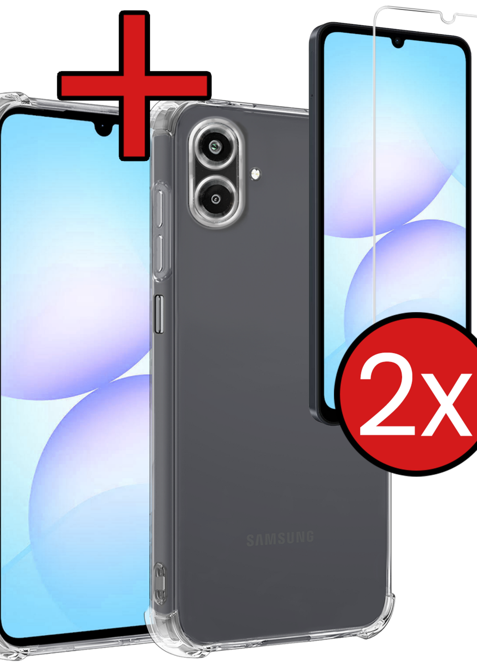 BTH BTH Samsung Galaxy A07 4G Hoesje Shockproof Met 2x Screenprotector