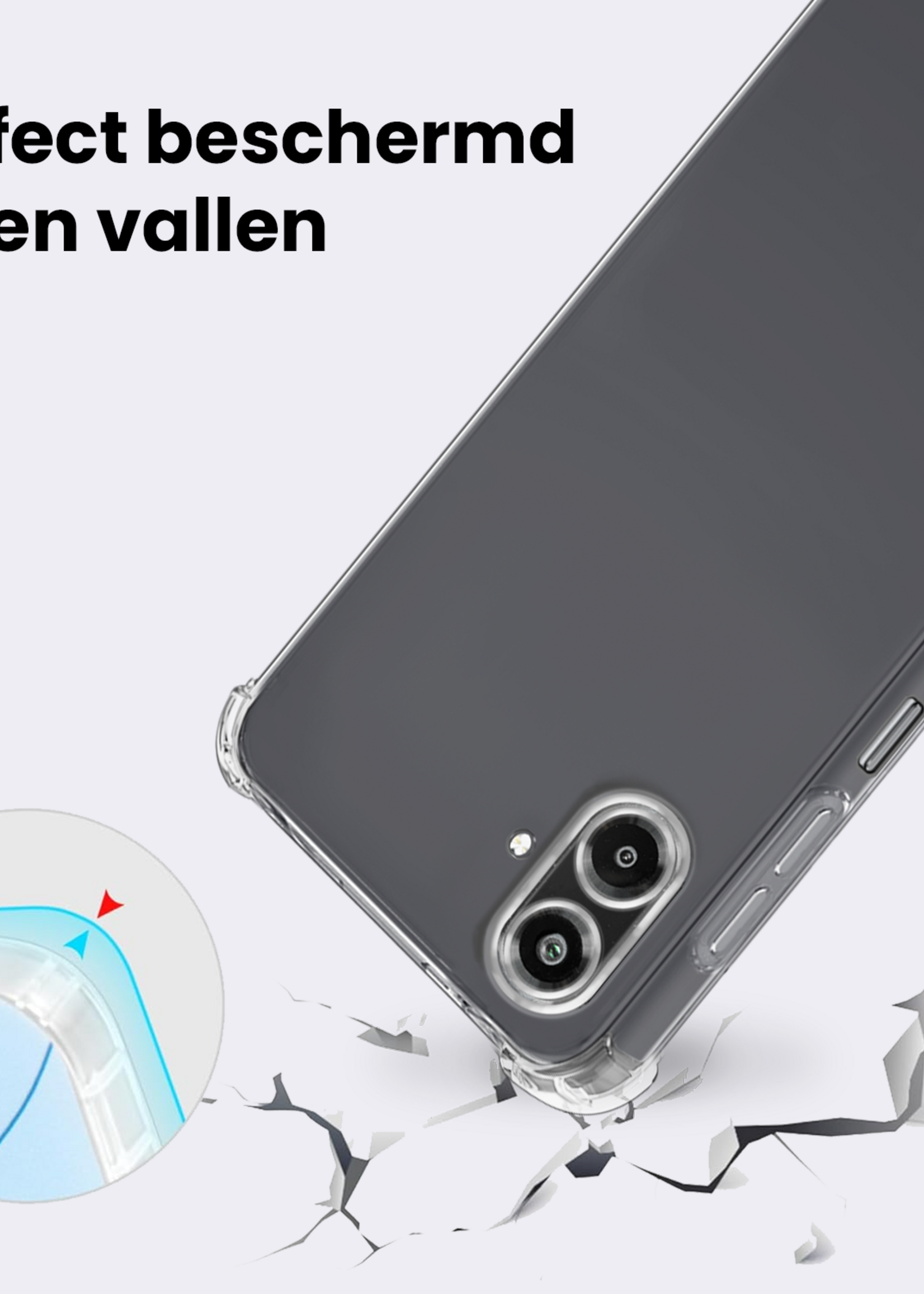 BTH BTH Samsung Galaxy A07 4G Hoesje Shockproof Met 2x Screenprotector