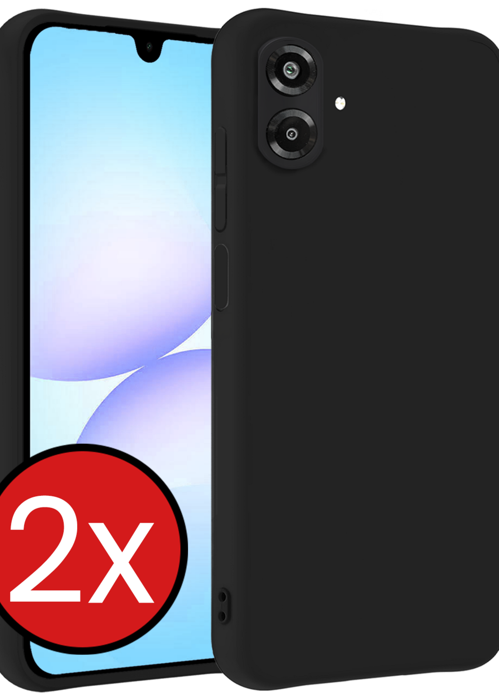 BTH BTH Samsung Galaxy A07 4G Hoesje Siliconen - Zwart - 2 PACK