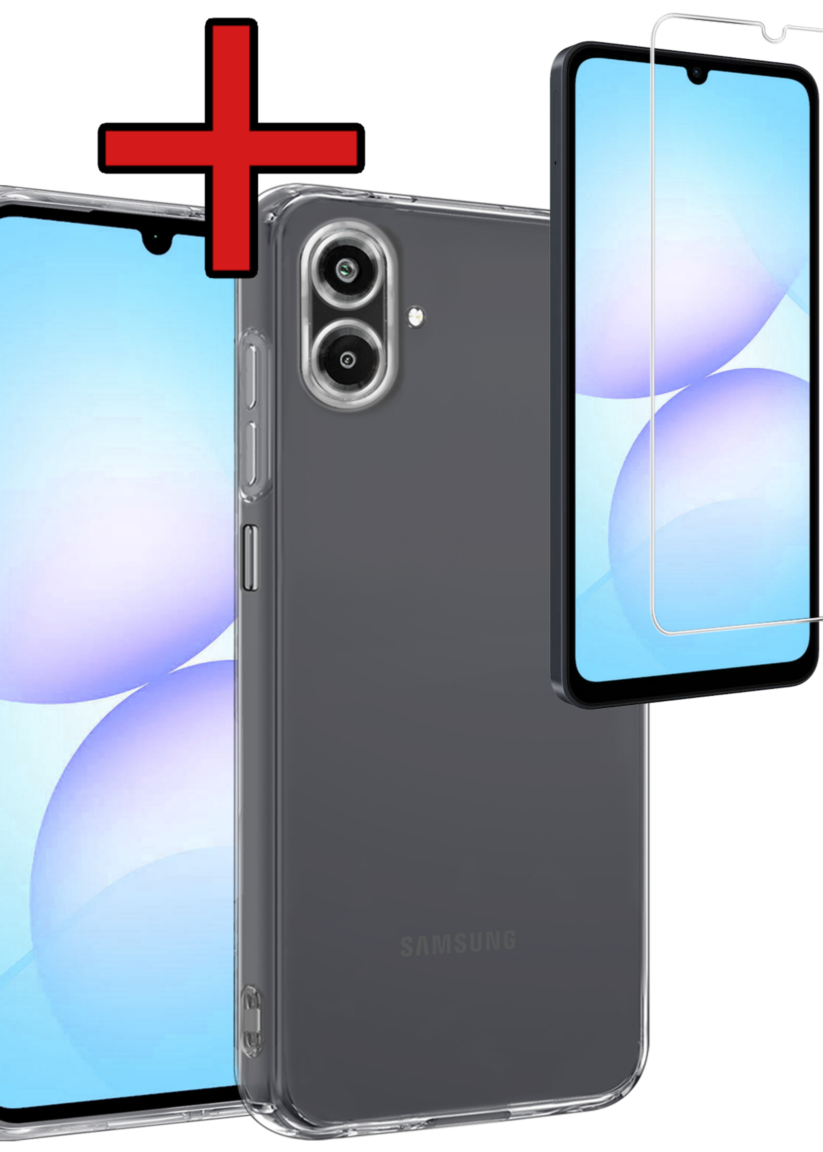 BTH BTH Samsung Galaxy A07 4G Hoesje Siliconen Met Screenprotector - Transparant