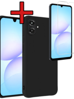 BTH BTH Samsung Galaxy A07 4G Hoesje Siliconen Met Screenprotector - Zwart