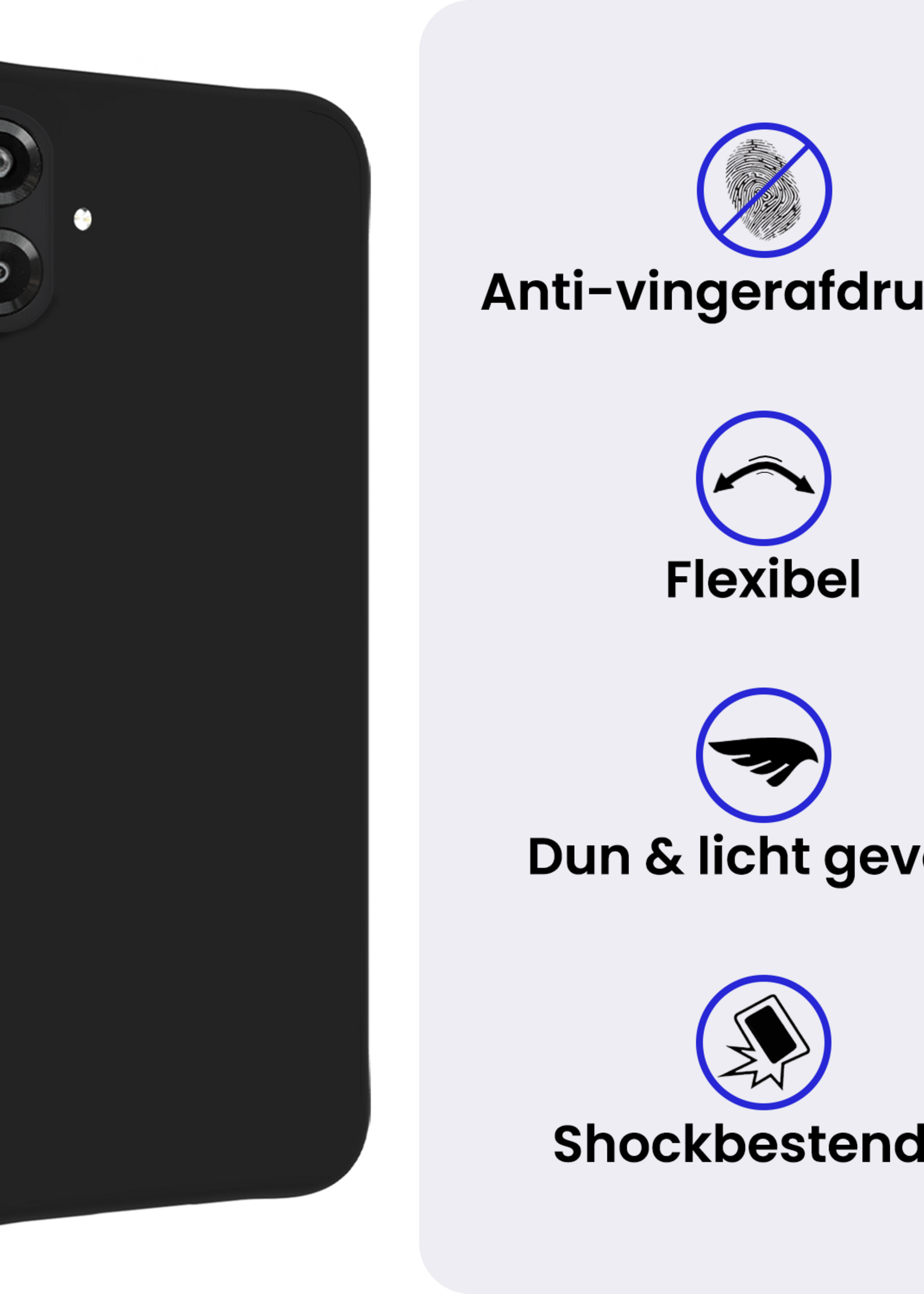 BTH BTH Samsung Galaxy A07 4G Hoesje Siliconen Met Screenprotector - Zwart