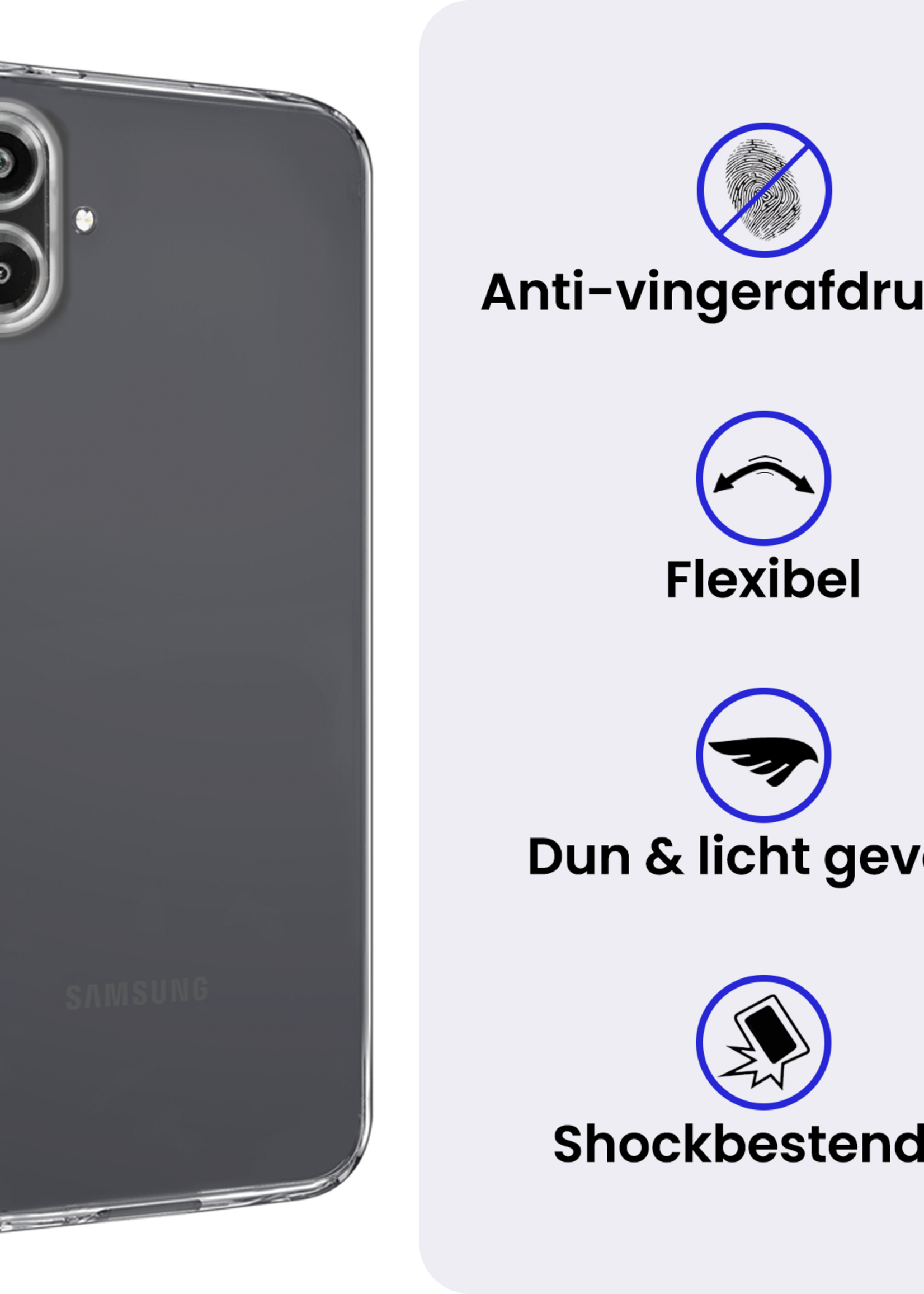 BTH BTH Samsung Galaxy A07 4G Hoesje Siliconen Met 2x Screenprotector - Transparant