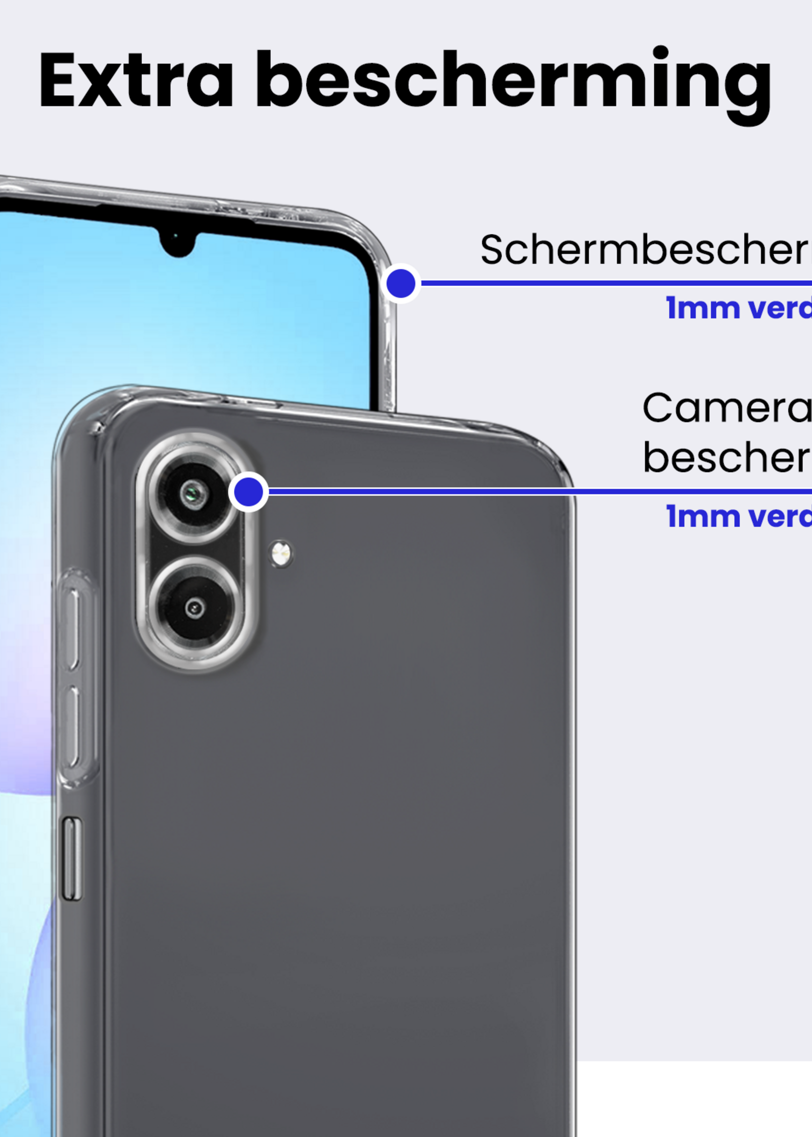 BTH BTH Samsung Galaxy A07 4G Hoesje Siliconen Met 2x Screenprotector - Transparant