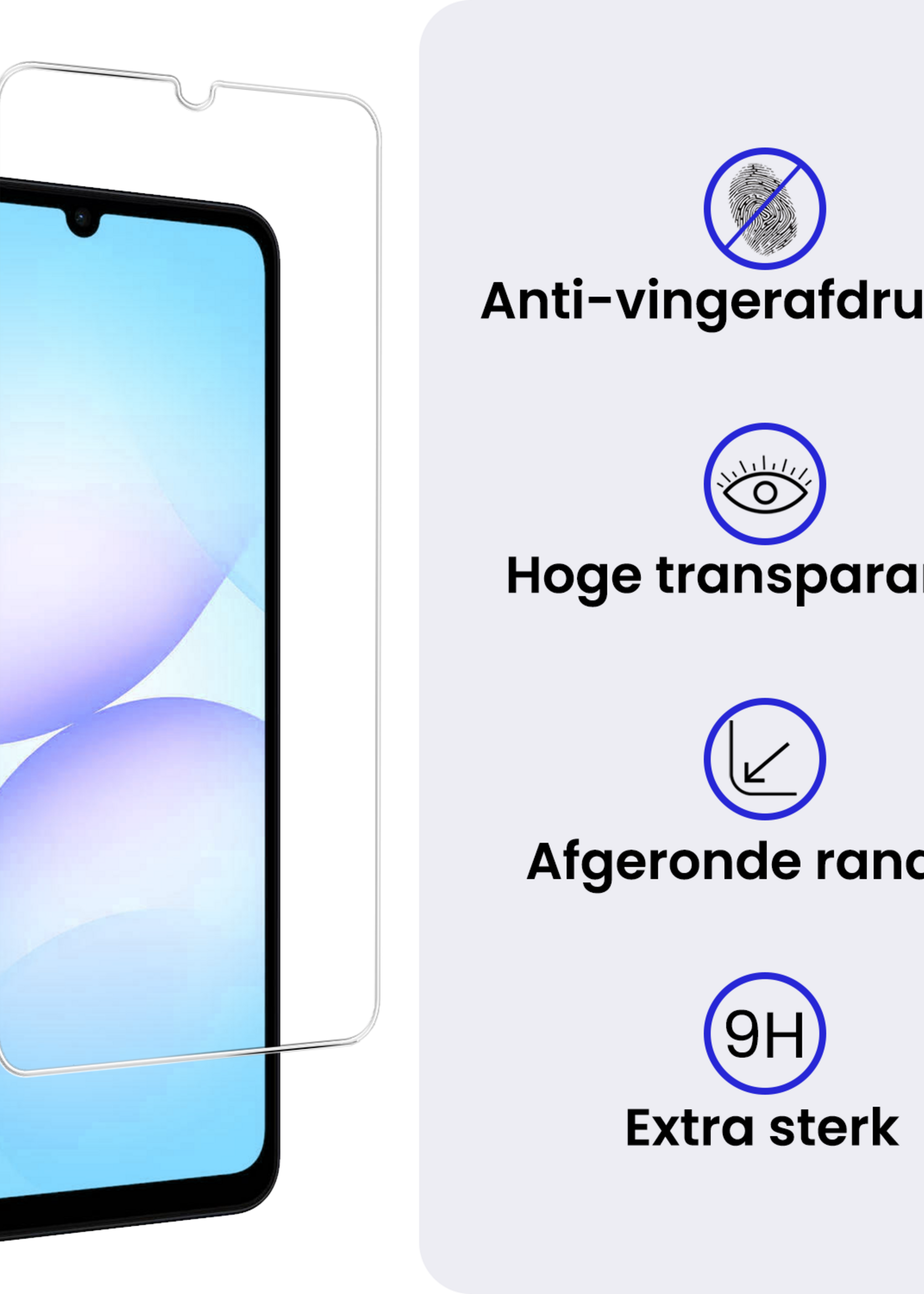 BTH BTH Samsung Galaxy A07 4G Hoesje Siliconen Met 2x Screenprotector - Transparant