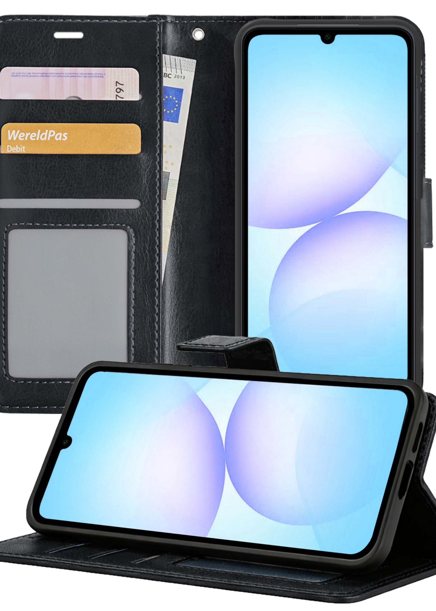 BTH BTH Samsung Galaxy A07 4G Hoesje Bookcase - Zwart