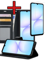 BTH BTH Samsung Galaxy A07 4G Hoesje Bookcase Met Screenprotector - Zwart