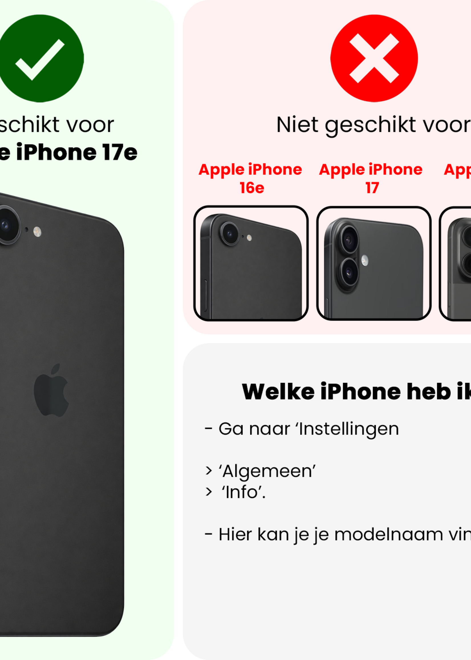 BTH BTH iPhone 17e Hoesje Pashouder met Koord - Aubergine