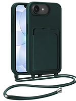 BTH BTH iPhone 17e Hoesje Pashouder met Koord - Donkergroen