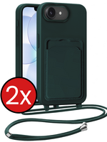 BTH BTH iPhone 17e Hoesje Pashouder met Koord - Donkergroen - 2 PACK