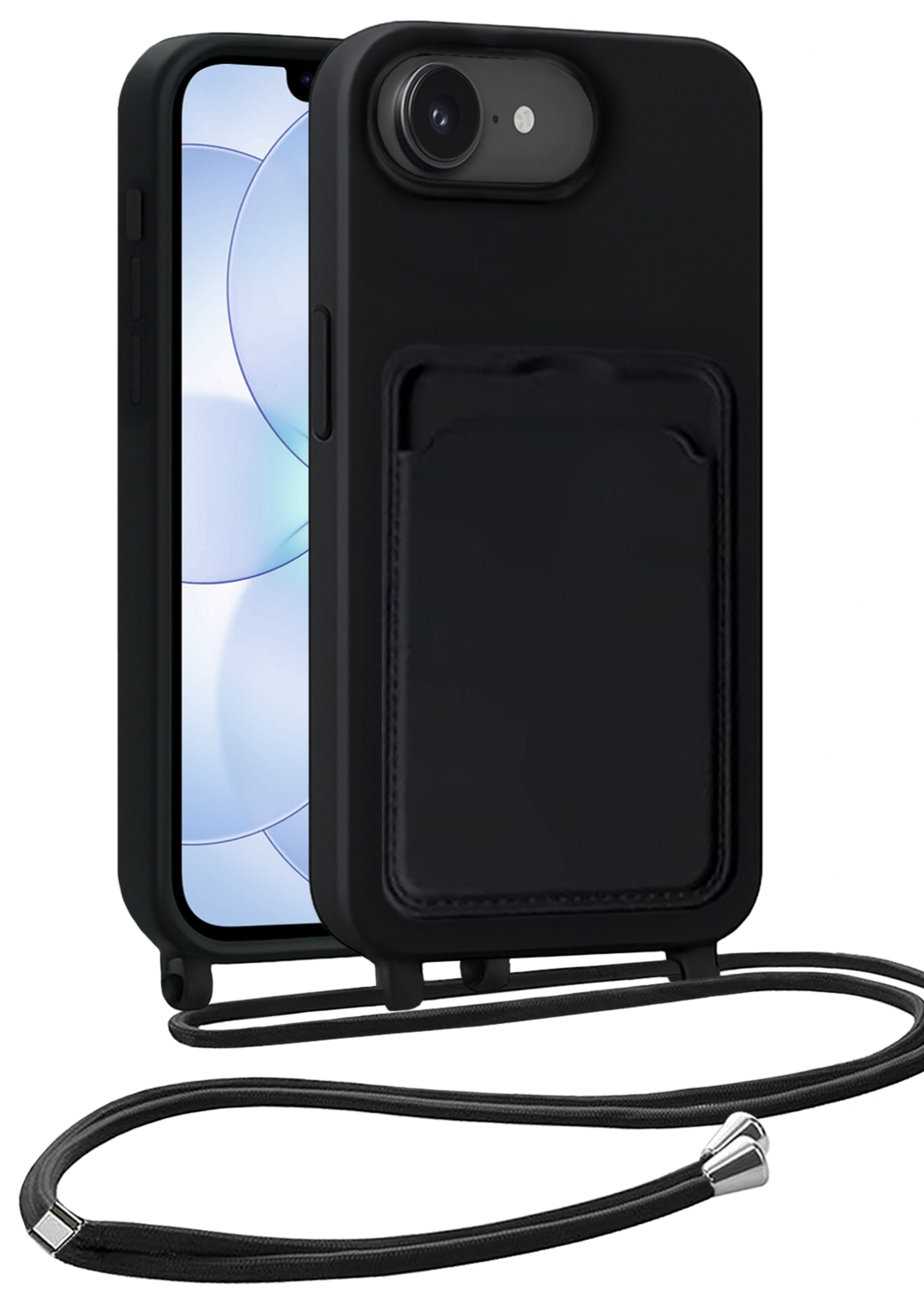 BTH BTH iPhone 17e Hoesje Pashouder met Koord - Zwart