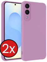 BTH BTH Samsung Galaxy S25 Edge Hoesje Siliconen - Lila - 2 PACK