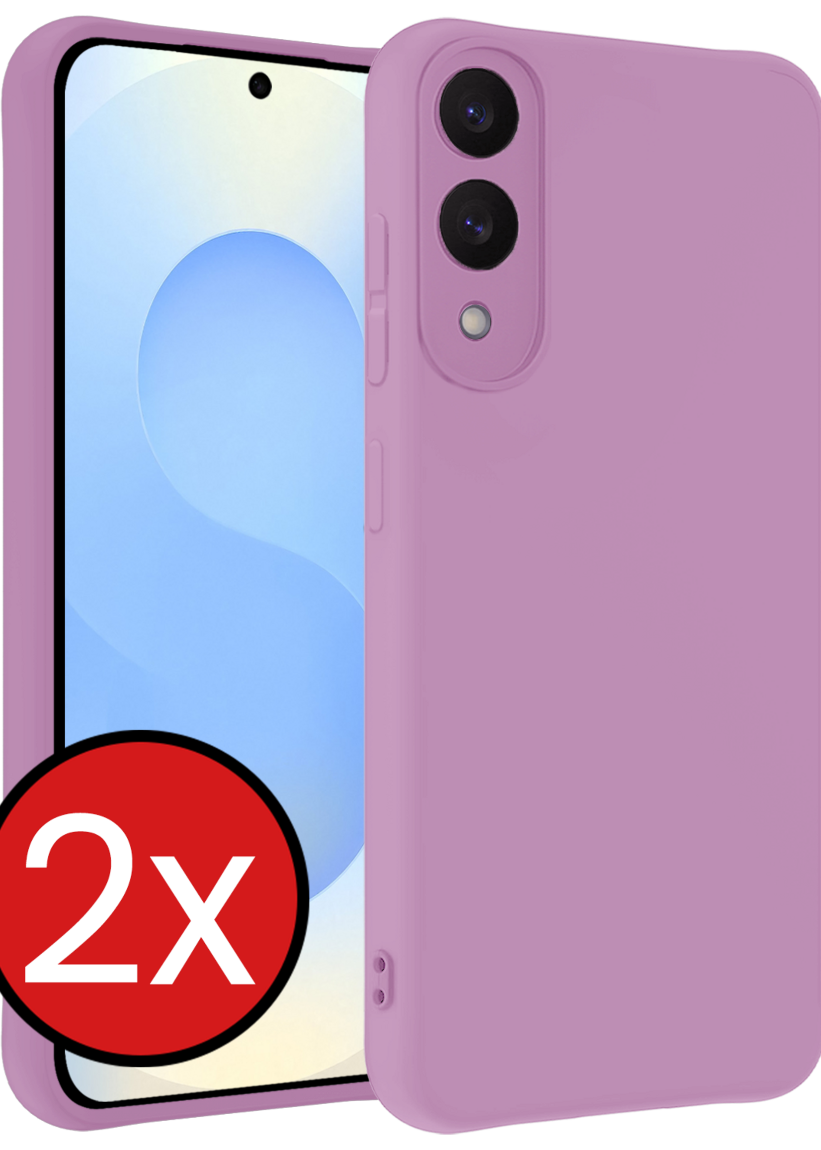 BTH BTH Samsung Galaxy S25 Edge Hoesje Siliconen - Lila - 2 PACK