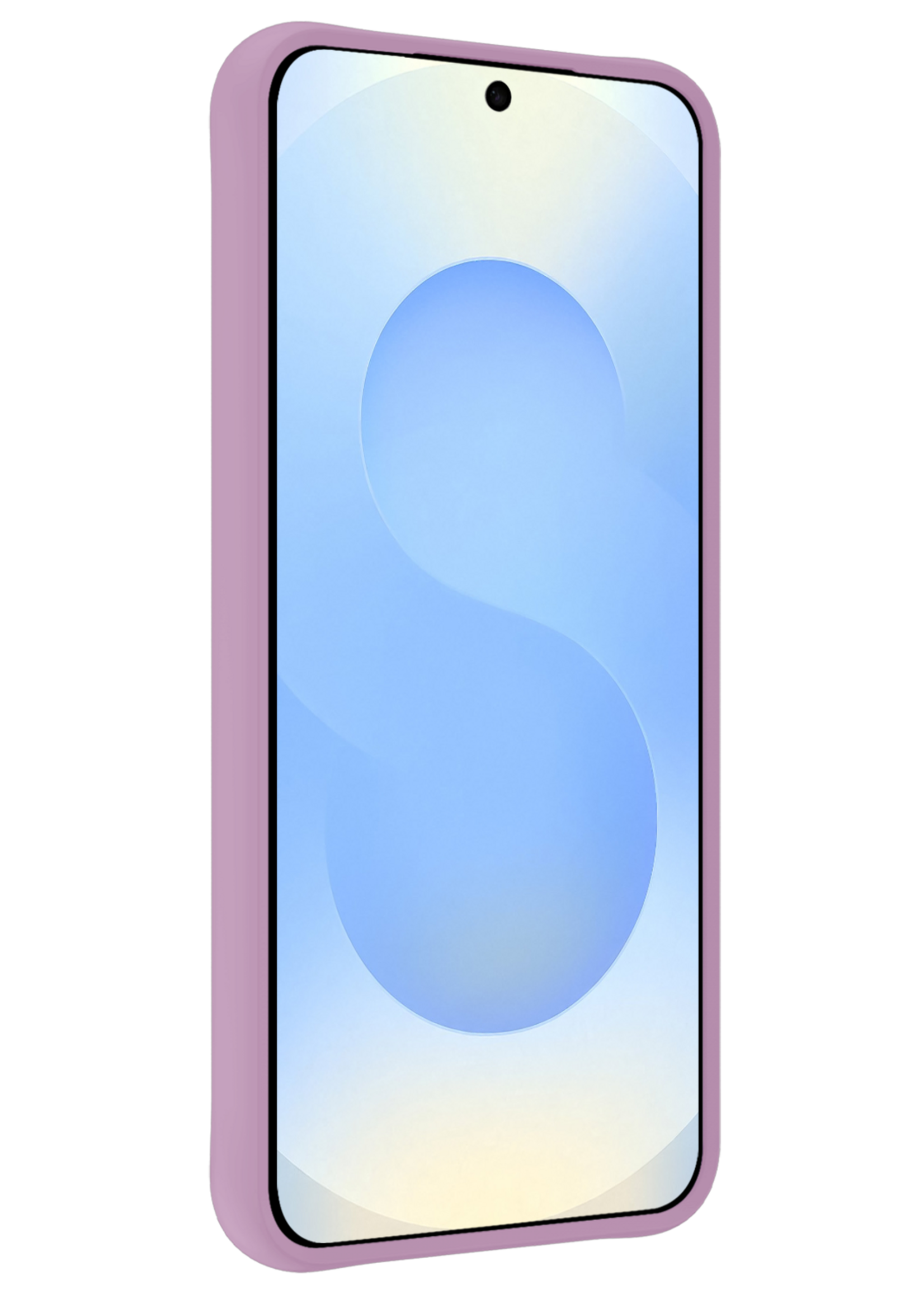 BTH BTH Samsung Galaxy S25 Edge Hoesje Siliconen Met 2x Screenprotector - Lila